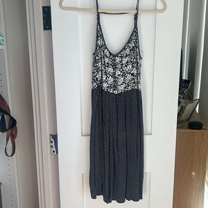 Topshop Midi Low Back Subdress - navy, size 2